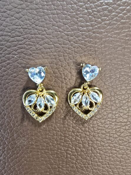 CZ heart earrings - Image 1