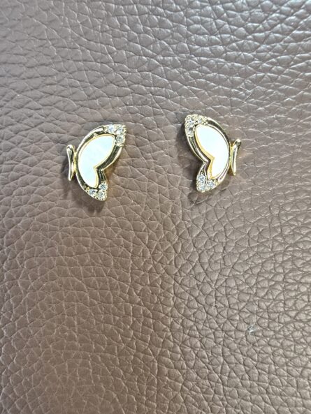 CZ butterfly earrings - Image 1